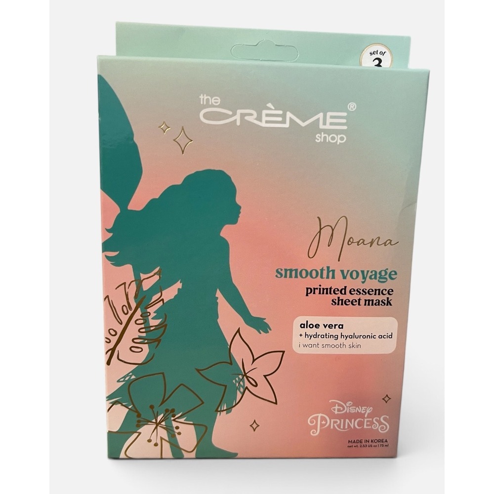 The Creme Shop Disney Moana Smooth Voyage Sheet Mask Set 3 Aloe Hyaluronic Acid